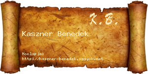 Kaszner Benedek névjegykártya