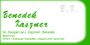 benedek kaszner business card